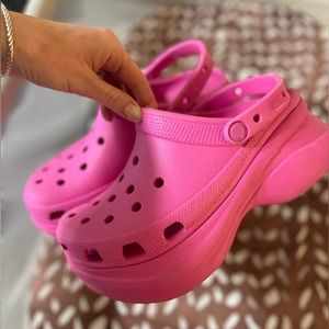 Pink Platform Crocs
